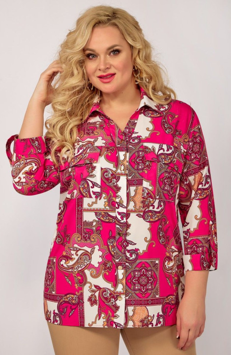 Женская блуза Элль-стиль 2198а малиновый_принт