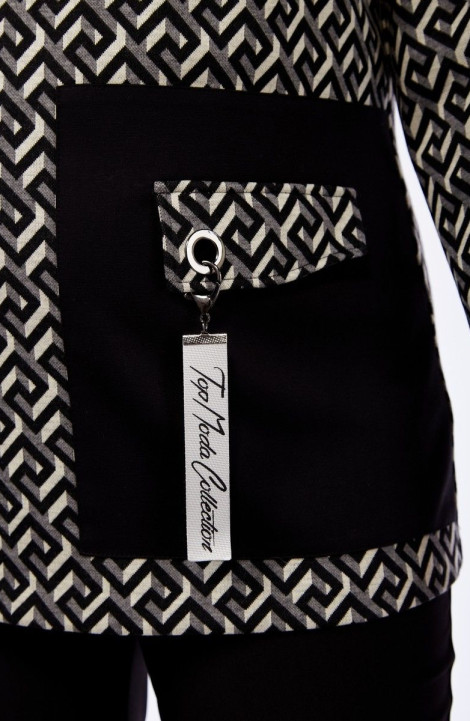 Женская блуза Элль-стиль 2043а серо-черный_принт