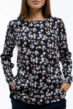 Женская блуза Manika Belle 301А43/6 черный,цветы