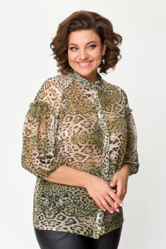 Женская блуза ANASTASIA MAK 1114 зеленый_мультиколор