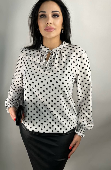 Женская блуза LindaLux 1-113 горох_на_белом