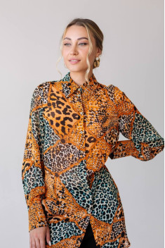 Женская блуза Ivera 5058L оранжевый, голубой