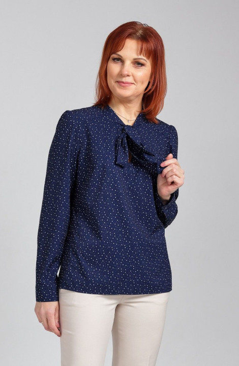 Женская блуза Соджи 350 синий_в_горох