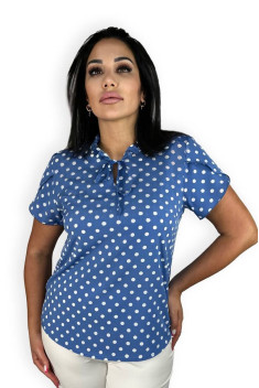 Женская блуза LindaLux 694 горох_голубой