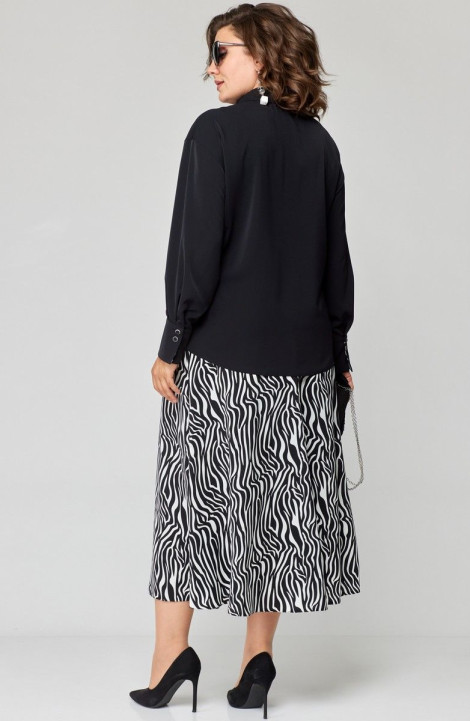 Женская блуза EVA GRANT 7182-1 черный+зебра