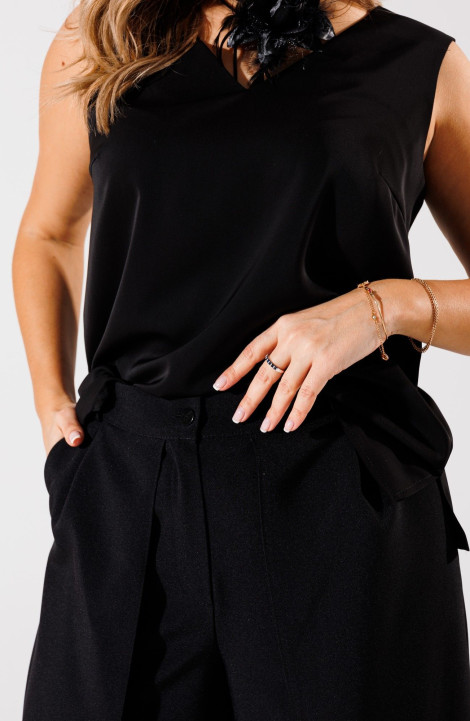 Блуза Anelli 1440 черный/глянец
