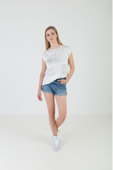 Женская блуза Elema 2К-12491-1-164 белый/олива_принт