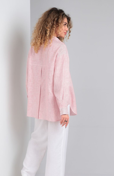Женская блуза DOGGI 0160 фламингово-белая полоска