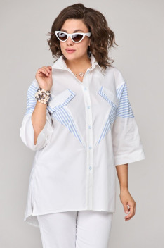 Женская блуза EVA GRANT 7183-1 белый_с_принтом