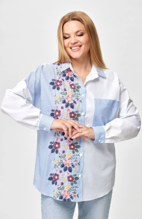 Женская блуза Michel chic 778 голубой/белый