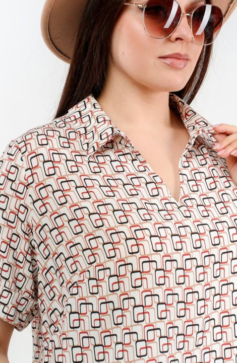Женская блуза La rouge 6250 молоко-(геометрия)