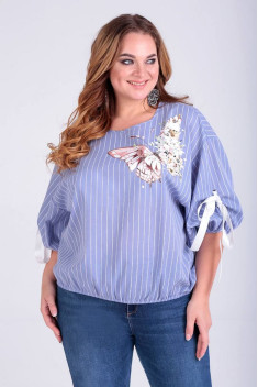 Женская блуза Таир-Гранд 62378 голубая_полоска