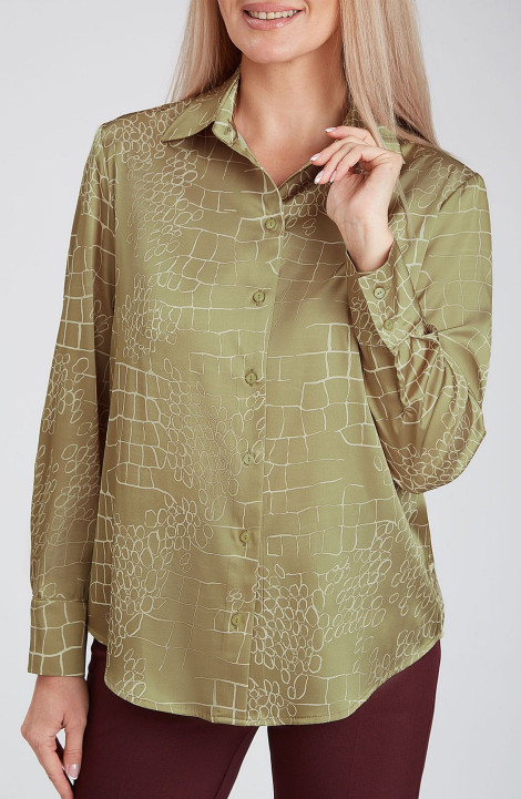 Женская блуза IVARI 416/1 принт_камешки.оливка