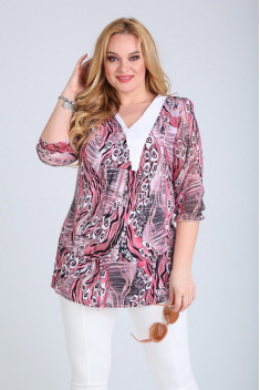 Женская блуза SOVITA 74-1 дизайн_розово-черный