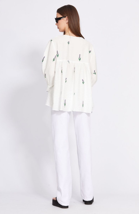 Женская блуза EOLA 2400 белый_вышивка