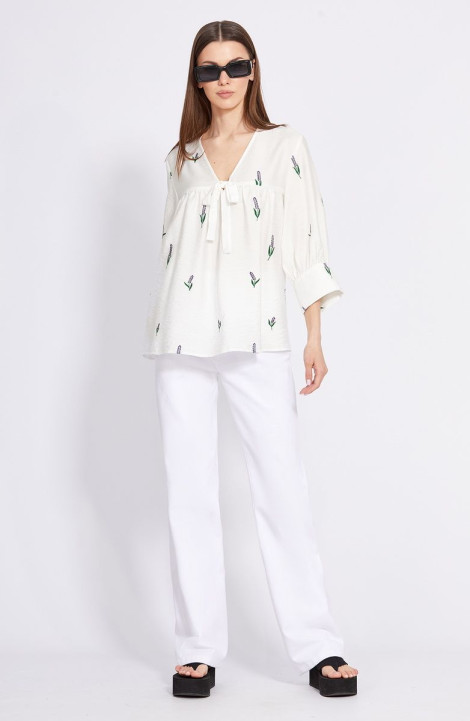 Женская блуза EOLA 2400 белый_вышивка