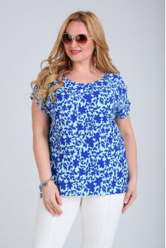 Женская блуза SOVITA 243 синие_листья