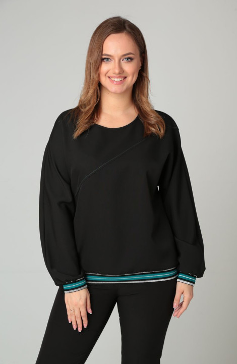 Женская блуза Modema м.540/1 черный+серебро