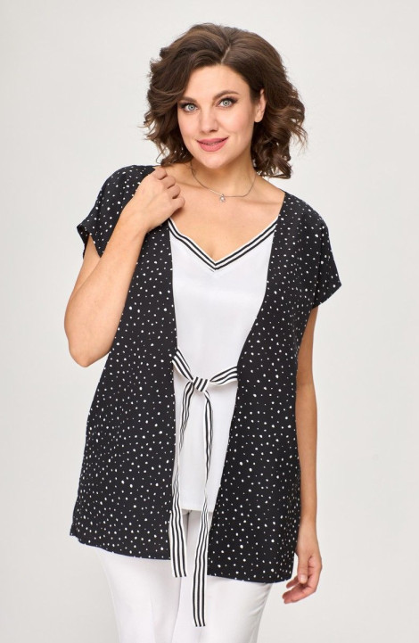 Женская блуза T&N 7398 черный/белый