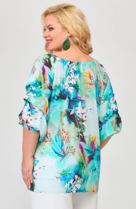 Женская блуза Svetlana-Style 1684 бирюзовый+цветы