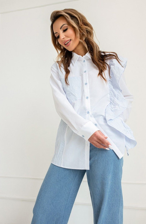 Женская блуза Butеr 2638 бело-голубой