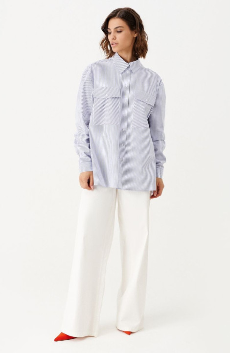 Женская блуза Панда 155840w бело-голубой