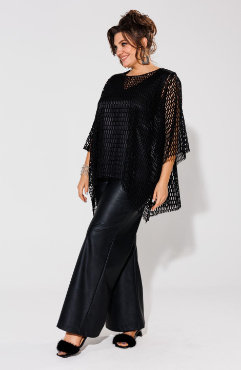 Женская блуза Anelli 1429 черный/крупная_сетка