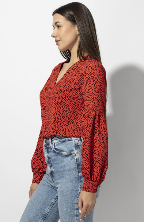 Женская блуза VIZAVI 659 красный/горох