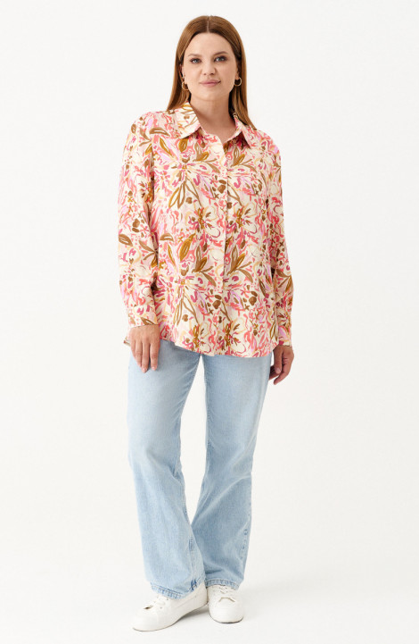 Женская блуза Панда 158043w бежево-розовый