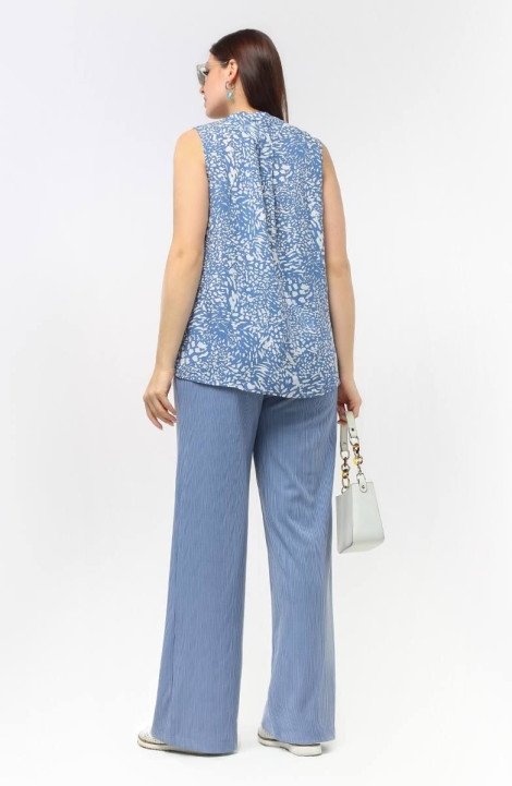 Женская блуза La rouge 6240 голубой-набивной