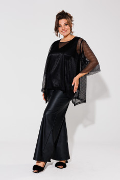 Женская блуза Anelli 1429 черный/мелкая_сетка
