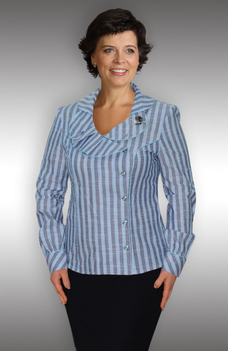 женские блузы Таир-Гранд 6276 голубая-полоска