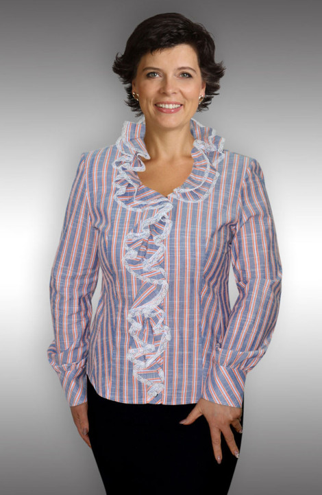 женские блузы Таир-Гранд 6263 теракотовая-полоска