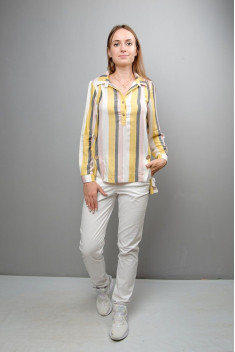 женские блузы Mita ЖМ999А желто-серо-розовая