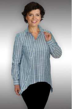 женские блузы Таир-Гранд 62233 зеленая-полоска