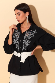 женские блузы Chumakova Fashion 2056 черный_с_молочным