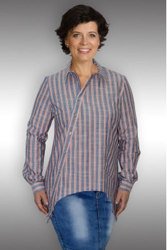 женские блузы Таир-Гранд 62233 теракотовая-полоска