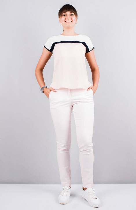 женские блузы Mita ЖМ934 белый+св.розовый