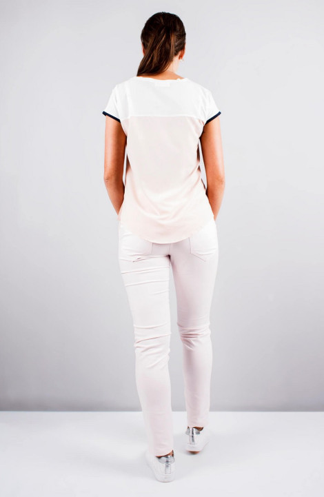 женские блузы Mita ЖМ934 белый+св.розовый
