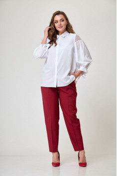 женские блузы Anelli 997 белый+сетка
