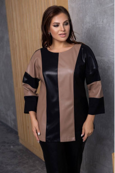 Женская блуза Daloria 6177 черный-бежевый