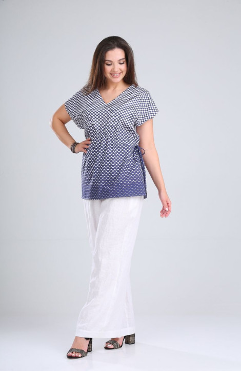 женские блузы MALI 621-066 сине-белый