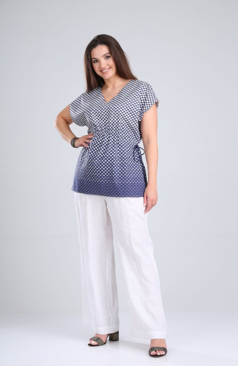 женские блузы MALI 621-066 сине-белый