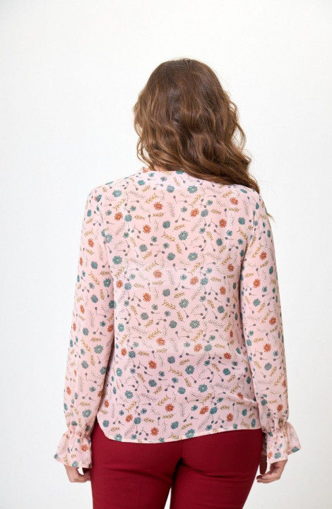 женские блузы Anelli 1233 розовый+цветы