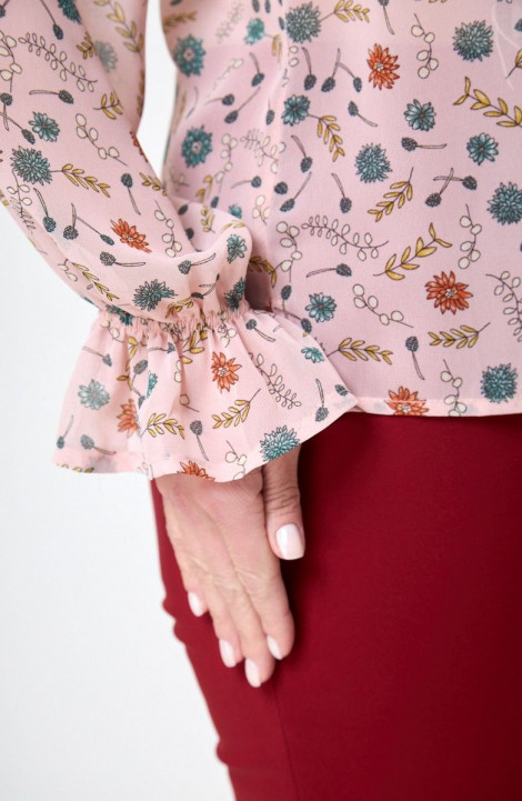 женские блузы Anelli 1233 розовый+цветы
