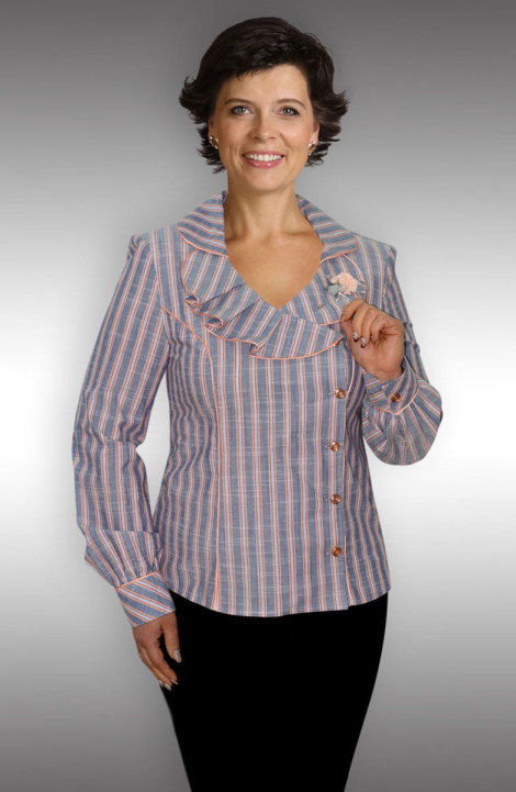 женские блузы Таир-Гранд 6276 терракотовая-полоска