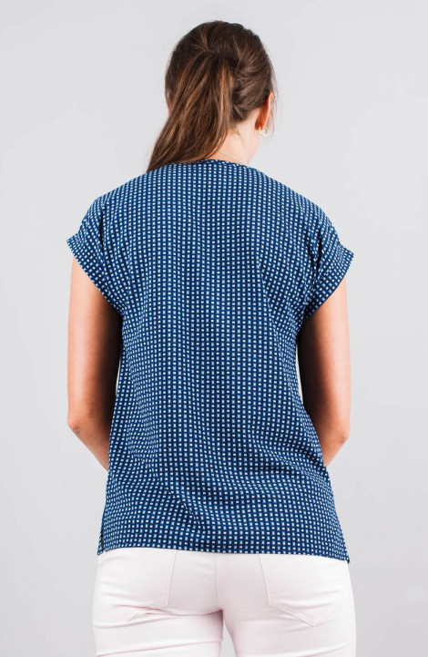 женские блузы Mita ЖМ921 синий+белый