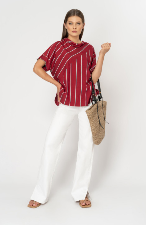 женские блузы Elema 2К-11735-1-164 красный/полоска