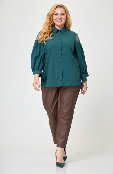 женские блузы Anelli 997 зеленый_дымчатый