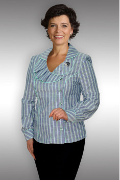 женские блузы Таир-Гранд 6276 зеленая-полоска